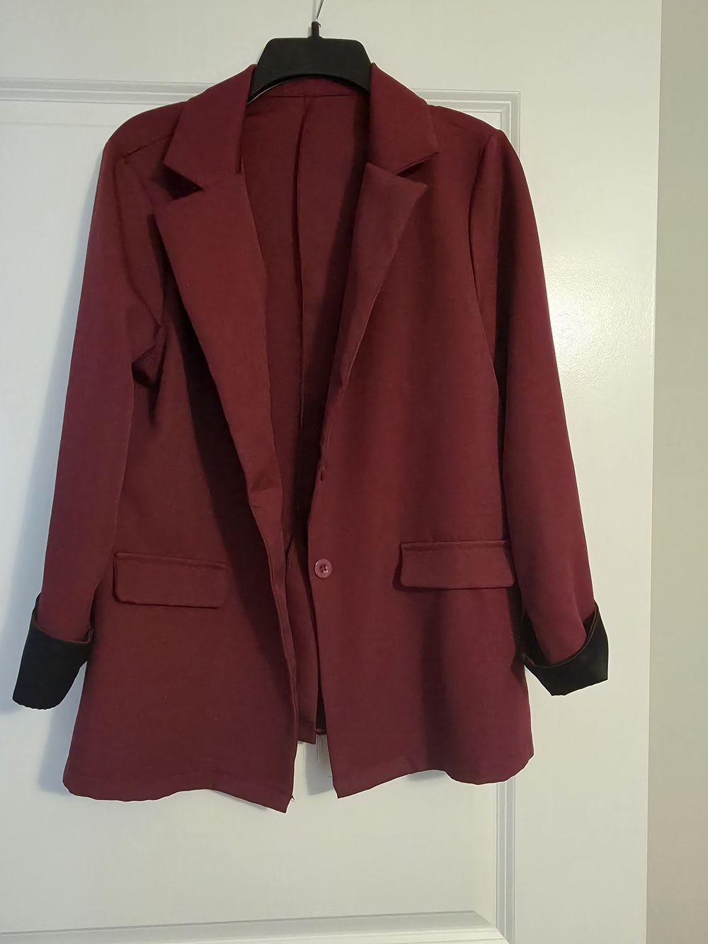 Womens Burgundy Blazer Jacket